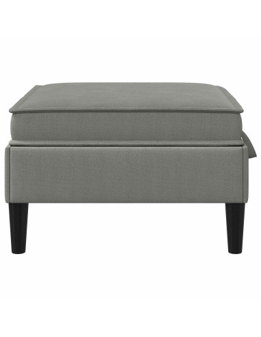 Pouf con Storage Grigio scuro Velluto