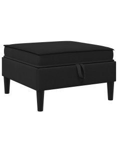 Pouf con Storage Nero Velluto 2