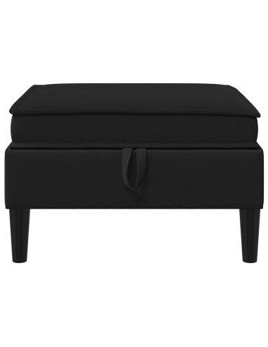 Pouf con Storage Nero Velluto