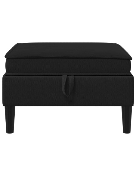 Pouf con Storage Nero Velluto