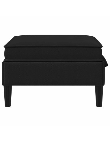 Pouf con Storage Nero Velluto