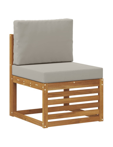 Set di divani da esterno 6 pcs Grigio Naturale e Chiaro