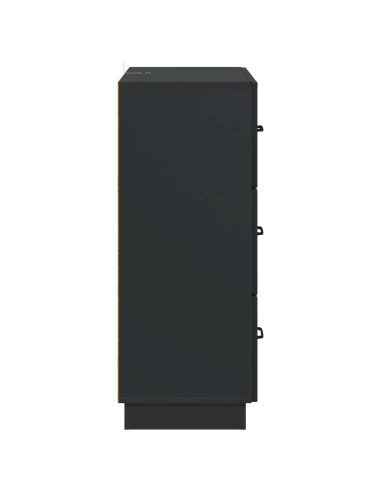 Mobile con Cassetti Nero 66 x 34,5 x 87 cm Legno ingegnerizzato