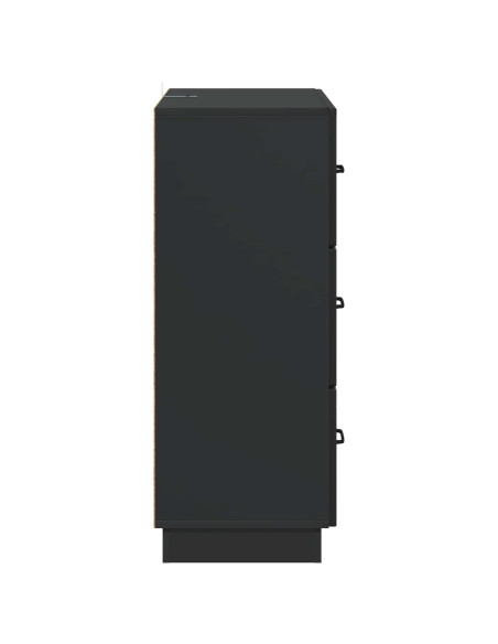 Mobile con Cassetti Nero 66 x 34,5 x 87 cm Legno ingegnerizzato