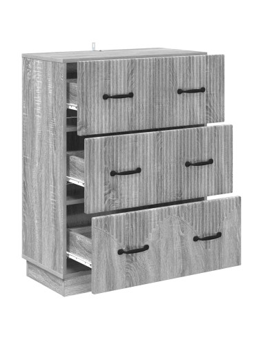 Mobile con Cassetti Grigio Sonoma 66 x 34,5 x 87 cm