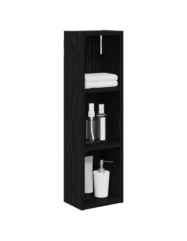 Armadio da bagno a muro Rovere Nero 20 x 14 x 70 cm