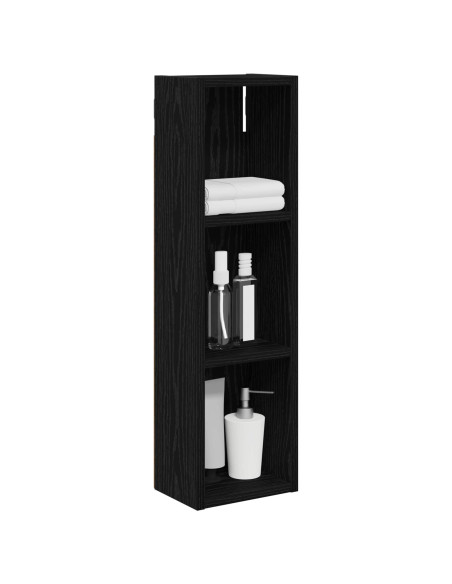 Armadio da bagno a muro Rovere Nero 20 x 14 x 70 cm