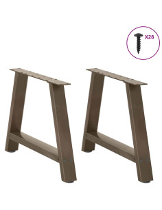 Gambe per Tavolino da Caffè a Forma di A 2 pz 60x(42-43) cm Acciaio 2