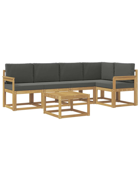 Set di divani da esterno con cuscino 6 pcs Bianco e Antracite