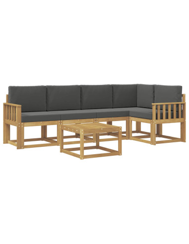 Set di divani da esterno con cuscino 6 pcs Bianco e Antracite