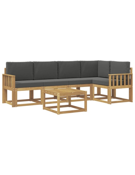 Set di divani da esterno con cuscino 6 pcs Bianco e Antracite