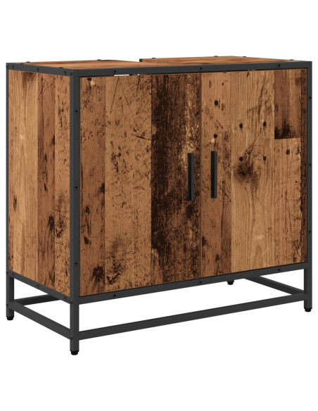 Set di mobili per il bagno con lo scaffale 2 pcs Legno vecchio