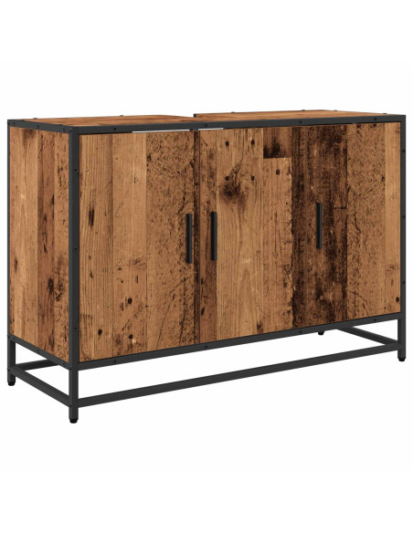 Set di mobili per il bagno con lo scaffale 2 pcs Legno vecchio