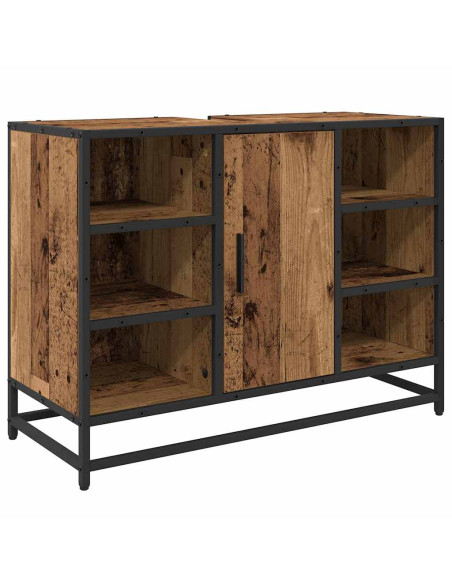 Set di mobili per il bagno con lo scaffale 3 pcs Legno vecchio