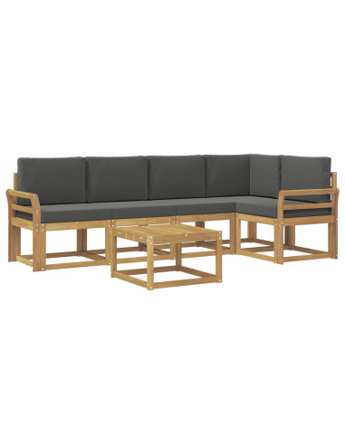 Set di divani da esterno con cuscino 6 pcs Bianco e Antracite