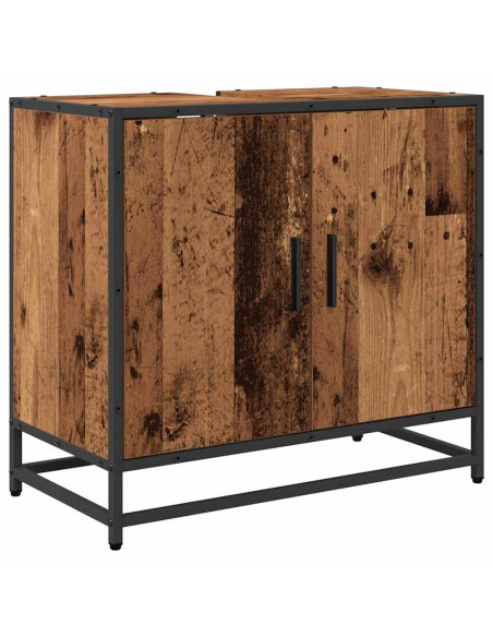 Set di mobili per il bagno con lo scaffale 3 pcs Legno vecchio