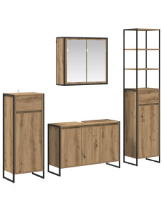 Set di mobili per il bagno Rovere artigianale Legno multistrato 2