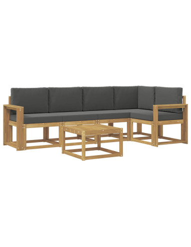 Set di divani da esterno con cuscino 6 pcs Bianco e Antracite