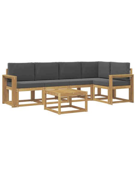 Set di divani da esterno con cuscino 6 pcs Bianco e Antracite
