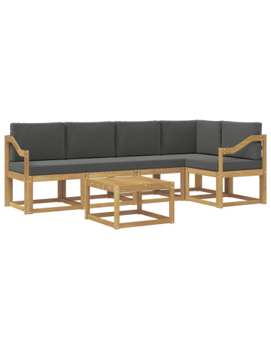 Set di divani da esterno con cuscino 6 pcs Bianco e Antracite