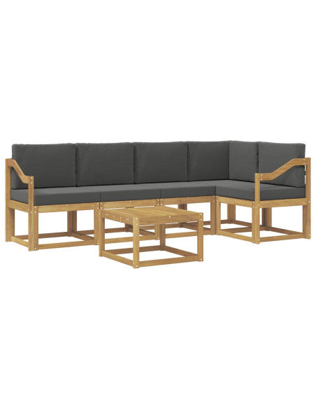 Set di divani da esterno con cuscino 6 pcs Bianco e Antracite