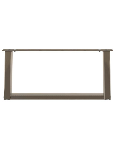 Gambe per Tavolino da Caffè a Forma di U 2 pz Acciaio Naturale 70x(30-31) cm Acciaio