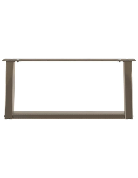 Gambe per Tavolino da Caffè a Forma di U 2 pz Acciaio Naturale 70x(30-31) cm Acciaio