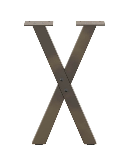 Gambe per Tavolino da Caffè a Forma di X 2 pz Acciaio Naturale 38x(42-43) cm Acciaio