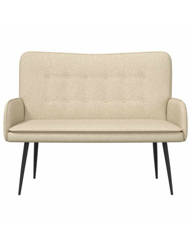 Divano a 2 Posti Crema 115 x 61 x 87 cm Tessuto