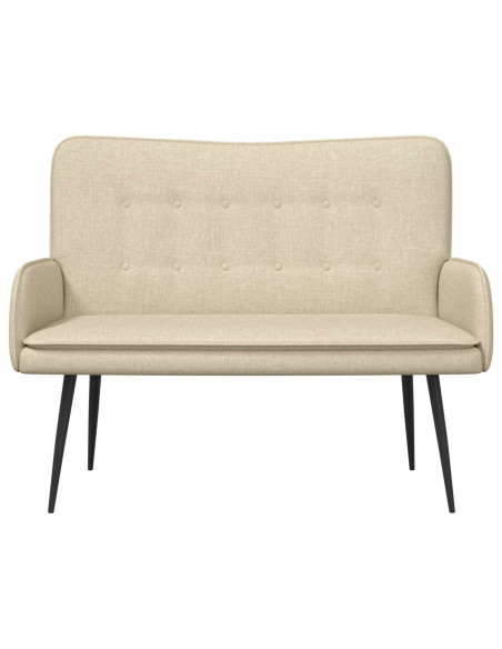 Divano a 2 Posti Crema 115 x 61 x 87 cm Tessuto