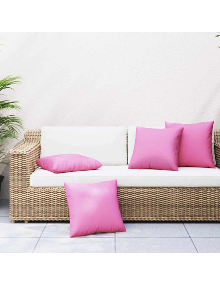 Cuscini Scatter 4 pcs Rosa 60 x 60 cm Tessuto in Poliestere