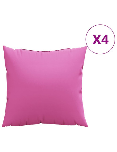 Cuscini Scatter 4 pcs Rosa 60 x 60 cm Tessuto in Poliestere