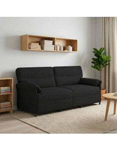Divano 3-Persone Nero 198 x 83 x 95 cm Tessuto