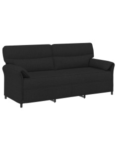 Divano 3-Persone Nero 198 x 83 x 95 cm Tessuto 2