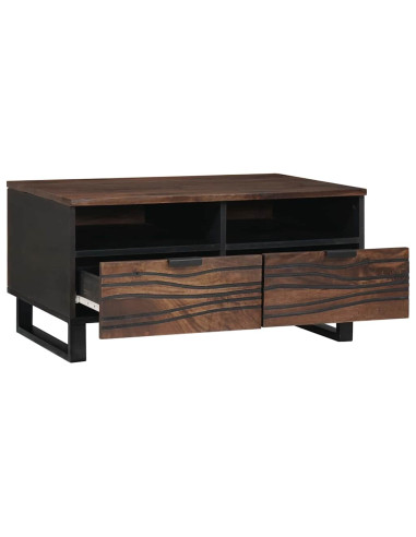 Tavolino da salotto con cassetto Marrone e Nero 80 x 54 x 40 cm