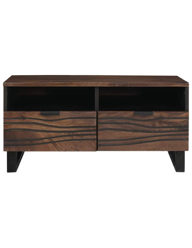 Tavolino da salotto con cassetto Marrone e Nero 80 x 54 x 40 cm