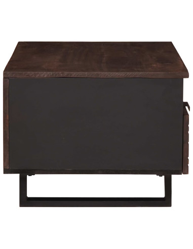Tavolino da salotto con cassetto Marrone e Nero 80 x 54 x 40 cm