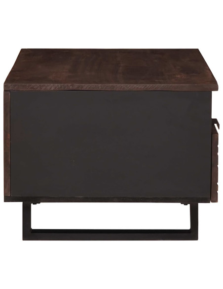 Tavolino da salotto con cassetto Marrone e Nero 80 x 54 x 40 cm
