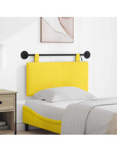 Testiera sospesa Con luce LED Giallo Chiaro Tessuto in Cords