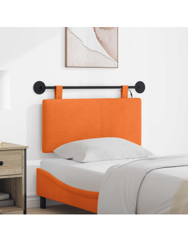 Testiera sospesa Con luce LED Arancione Tessuto in Cords