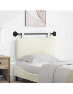 Testiera sospesa Con luce LED Crema Tessuto in Cords