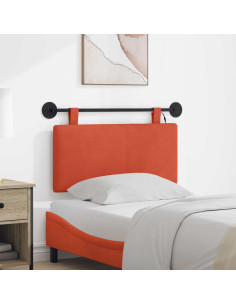 Testiera sospesa Con luce LED Rosso Arancio Tessuto in Cords