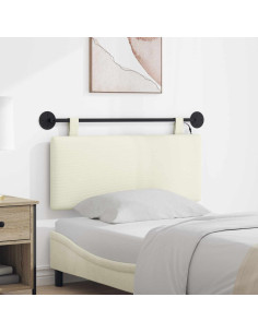 Testiera sospesa Con luce LED Crema Tessuto in Cords