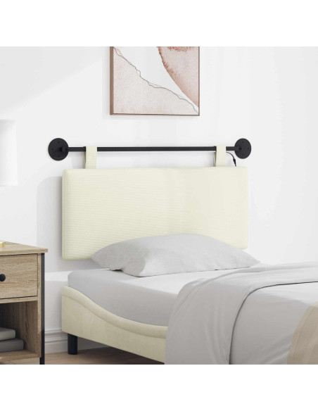 Testiera sospesa Con luce LED Crema Tessuto in Cords