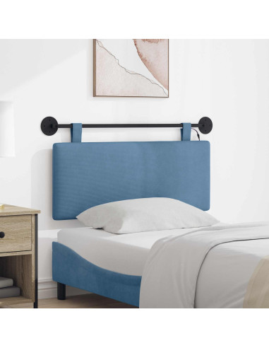 Testiera sospesa Con luce LED Blu Tessuto in Cords