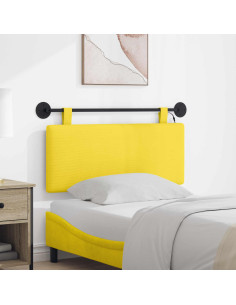 Testiera sospesa Con luce LED Giallo Chiaro Tessuto in Cords