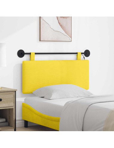 Testiera sospesa Con luce LED Giallo Chiaro Tessuto in Cords