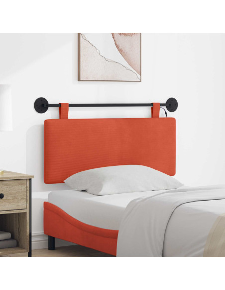 Testiera sospesa Con luce LED Rosso Arancio Tessuto in Cords