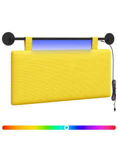 Testiera sospesa Con luce LED Giallo Chiaro Tessuto in Cords 2