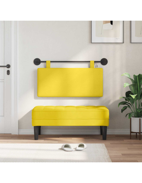 Testiera sospesa Con luce LED Giallo Chiaro Tessuto in Cords